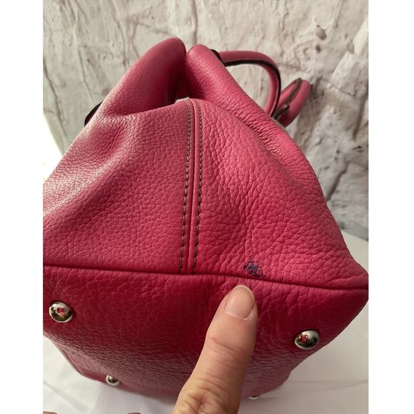 Tignanello Genuine Leather Pink Purse Bag Satchel - Picture 3 of 14